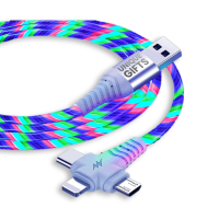 SVÍTICÍ DATOVÝ A NABÍJECÍ USB KABEL 3 V 1