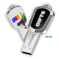 Kovový USB 2.0/3.0 flash disk s LED logem