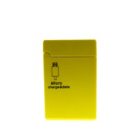 Datový a napájecí USB kabel na USB micro, v praktické krabičce s navijákem, žlutý (ACC031)