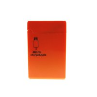 Datový a napájecí USB kabel na USB micro, v praktické krabičce s navijákem, oranžový (ACC031)