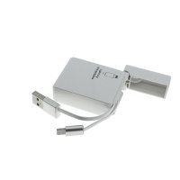 Datový a napájecí USB kabel na (iPhone 5/6), v krabičce s navijákem, barva bílá (ACC032)