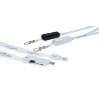 3 v 1 -  NAPÁJECÍ USB KABEL V LANYARDU (ŠŇŮRCE NA KRK) S USB USB-C (Type-C), LIGHTNING A MICRO USB