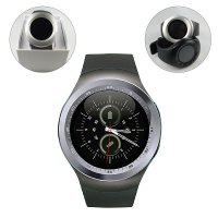 Chytré hodinky stříbrné, černý pásek (BRA021)