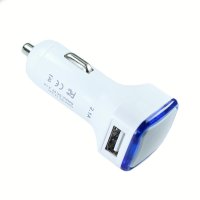 USB auto adaptér 2.1A + 1A, modré LED podsvícení (CLA0153)