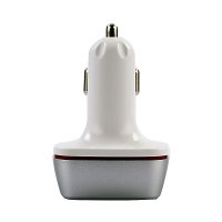 Rychlonabíjecí (QC 3.0) autoadaptér s 2 USB porty a LED proužkem, bílá barva (CLA0283)