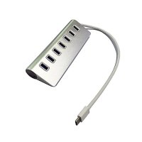 ALUMINIOVÝ USB 3.0 HUB, 7 PORTŮ, KONEKTOR USB-C (Type-C)