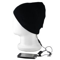 Zimní unisex čepice se sluchátky STREET, černá barva, velikost 25 cm (PHO031)