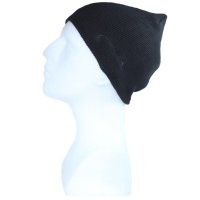 Zimní unisex čepice se sluchátky, černá barva, velikost 22 cm (PHO031)