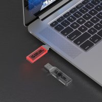 AKRYLOVÝ USB 2.0 / 3.0 FLASH DISK S LED PODSVÍCENÝM LOGEM A POUTKEM