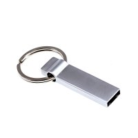 USB flash disk 2.0, 16 GB, stříbrná barva, kroužek na klíče (UDM1009)