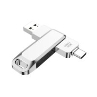 KOVOVÝ OTOČNÝ USB 3.1 FLASH DISK S KONEKTORY USB-C (TYPE-C) A USB-A