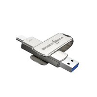 KOVOVÝ OTOČNÝ USB 3.1 FLASH DISK S KONEKTORY TYPE-C A USB A
