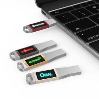 MINI USB FLASH DISK 2.0/3.0 S LED LOGEM, KOV A DŘEVO