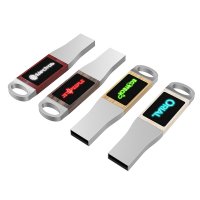 MINI USB FLASH DISK 2.0/3.0 S LED LOGEM, KOV A DŘEVO