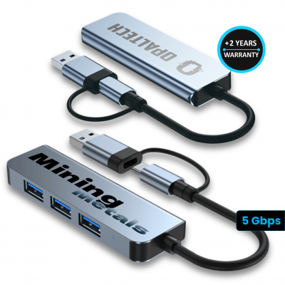 DATOVÝ A NAPÁJECÍ USB 3.0 HUB, USB-C + USB-A